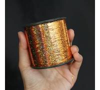 Tigofly 1 carrete 7000-12000 m 0,25 mm Flashabou Holographic Tinsel Laser Flat Mylar espumón chispa cristal Flash mosca atar materiales (cobre)