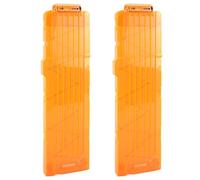 TiGog 2 cargadores de clip para Nerf N Strike, cargador de 18 clips de dardos, cargador de dardos de recarga rápida para rifles de juguete Nerf N-Strike Elite Series, naranja transparente