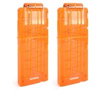 TiGog 2 piezas Clip Magazine para Nerf N Strike, 12 dardos flechas clip revista recarga rápida dardos flechas clip revista para Nerf N-Strik Elite Series Rifles de juguete, naranja transparente