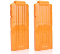 TiGog 2 piezas Clip Magazine para Nerf N Strike, 12 dardos flechas clip revista recarga rápida dardos flechas clip revista para Nerf N-Strik Elite Series Rifles de juguete, naranja