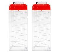 TiGog 2 piezas Clip Magazine para Nerf N Strike, 12 dardos flechas clip revista recarga rápida dardos flechas clip revista para Nerf N-Strik Elite Series Rifles de juguete, transparente