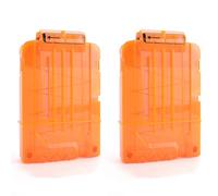 TiGog 2 piezas Clip Magazine para Nerf N Strike, 6 dardos dardos clip revista recarga rápida dardos flechas clip revista para Nerf N-Strik Elite Series Rifles de juguete, naranja transparente