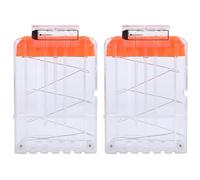 TiGog 2 piezas Clip Magazine para Nerf N Strike, 6 dardos revista clip revista de dardos de recarga rápida dardos flechas clip revista para Nerf N-Strik Elite Series Rifles de juguete, transparente