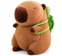 TiGog Capybara de peluche, lindo capybara de peluche con mochila de tortuga, súper suave y esponjoso, capybara de peluche, almohada de tela, juguete, cojín de regalo para niños y niñas, 20 cm