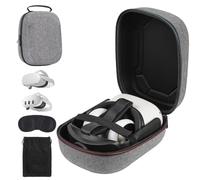 TIGOJH Funda para Meta Quest 3/3S/2 y Vision Pro/Pico 4, correa Elite y correa para la cabeza de batería, con protector de lente y bolsa de terciopelo con cordón, funda de transporte rígida portátil