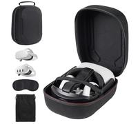 TIGOJH Funda rígida de transporte compatible con Meta Quest 3S/Quest 3/Oculus Quest 2/VP/Pico4, compatible con auriculares VR con correa Elite de batería, controladores y otros accesorios, funda
