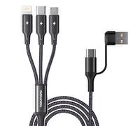 Tigratigro Cable de carga múltiple 4 en 1 [1,2 m] Cable múltiple con micro USB tipo C Light-ning Micro Interface, con adaptador USB C hembra a USB macho