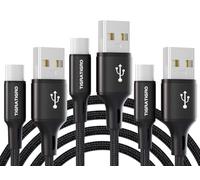 tigratigro Cable USB C Carga Rapida QC3.0 y 3A, Cable USB C, Cable USB A USB C Nylon Duradero Compatible con iPhone 15, iPad, Samsung Galaxy, Huawei, OnePlus, Google Pixel (3 Pack 3M)
