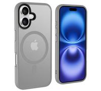tigratigro Funda magnética para iPhone 16, compatible con MagSafe, funda traslúcida mate trasera delgada antigolpes protectora Case, protección antigolpes de grado militar, gris