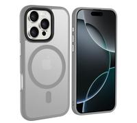 tigratigro Funda magnética para iPhone 16 Pro, compatible con MagSafe, funda traslúcida mate trasera delgada antigolpes protectora Case, protección antigolpes de grado militar, gris