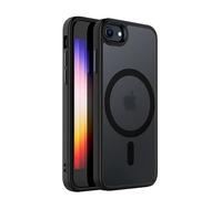 tigratigro Magnetic Case for iPhone SE 2022/2020/8, Compatible with MagSafe, Translucent Matte Slim Back Shockproof Protective Case, Military Grade Shockproof Protection (Black)