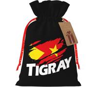 Tigray en mi corazón, Tigray dentro de mí. Bandera de Tigray. Bolsa de arpillera reutilizable con cordón para Navidad y recuerdos de fiesta.