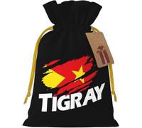 Tigray en mi corazón, Tigray dentro de mí. Bandera de Tigray. Bolsa de arpillera reutilizable con cordón para Navidad y recuerdos de fiesta.