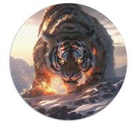 Tigre 1.000 Piezas, Puzzle, Puzzle Adultos para Aliviar El Estrés, Bestia Rompecabezas Circular, Juegos Intelectuales para, Juguetes Creativos contra El Estrés,