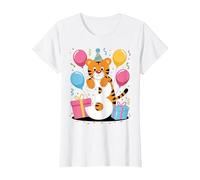 Tigre 3er cumpleaños niño niña 3 años tercero Tres Tigre Camiseta, Mujer, Blanco, XL