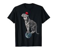 Tigre Amante Divertido Tierra Animal Espacio Ojos Azules Grá Camiseta