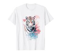 Tigre Animal Naturaleza Zoo Abstracto Ilustración Cara Tig Camiseta