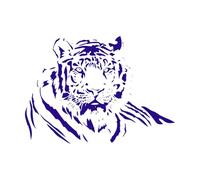 Tigre Animal salvaje Niños Safari África Jungla Calcomanías de letras 68x94.6cm Fácil instalación Azul oscuro