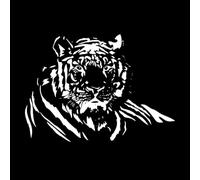 Tigre Animal salvaje Niños Safari África Jungla Calcomanías de letras 68x94.6cm Pegatinas para vidrio Blanco