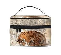 Tigre Bebé Familia De Tigres Joven, Bolsa de Maquillaje Bolsa de cosméticos Bolsa de Aseo de Viaje portátil Estuche para lápices