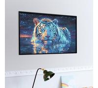 Tigre Blanc Puzzle 1000 Piezas Maquetas Construir 3D Detalladas Faune paysagère rêveuse Rompecabezas Educativo para Familia Aliviar Estrés Estera Portátil Moderno 1000 PCS