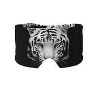 Tigre blanco de pupila azul,Máscara para ojos con bloqueo de luz y protección ocular completa para dormir, orejeras y ojos.