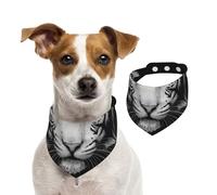 Tigre Blanco de pupila Azul,Pañuelos de algodón para Perros, Bufandas Ajustables para Mascotas,S