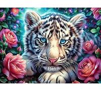 Tigre Blanco Double Tigre Rompecabezas 300 Piezas Cartón Grueso para Coleccionistas Bestias encantadas Luminosas Eventos Team Building Relajación Mental Ocio En Casa Reyes 300 PCS/40x2