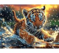 Tigre Blanco Double Tigre Rompecabezas 300 Piezas Cartón Resistente para Mayores Colorful Fantasy Vida Silvestre Actividad para La Mente Desconectar Rutina Garantía Satisfacción 300 PCS/40x28cm