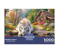 Tigre Blanco en el Bosque Juego Familiar De Alta Definición Un Puzzle para Compartir Y Disfrutar Original para Adultos Y Niños (Desde 14 Años) 38x26cm/1000pcs