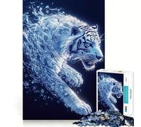 Tigre Blanco en Hielo Rompecabezas para Adultos de 1000 Piezas Diversión para Entrenar la Mente Piezas sin Rebabas Corte Limpio Actividad Conmovedora para Reunir a Tus Hijos (50x75cm)