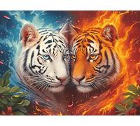 Tigre Blanco Puzzle 500 Piezas Cartón Blanco Premium para Expertos Criaturas cósmicas mágicas Actividad Compartir Familia Desarrollo Cognitivo Garantía Satisfacción 500 PCS/52×38cm