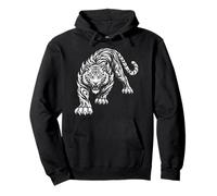 Tigre Blanco Tribal Rugido Animal Salvaje Selva Sudadera con Capucha