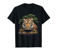 Tigre Comiendo Ramen Bonsai Pagoda Fideos Japoneses Obra De Arte Camiseta