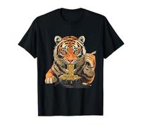 Tigre comiendo ramen fideos japoneses Ramen Animal Print Camiseta
