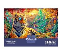Tigre con alas de Hadas en un Bosque Puzzle De 1000 Piezas el Rey del Bosque Juego De Puzzle Familiar para Todas Las Edades 38x26cm/1000pcs