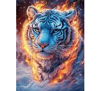 Tigre con Brillo ardiente mágico Puzzles 1000 Piezas Aliviar Estrés Familiar Fauna Mascotas Rompecabezas para Adultos Desafío Intelectual 3D DIY Creativo Decorativo 1000 PCS