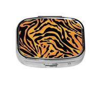 Tigre con estampado animal, Pastillero cuadrado para bolsillo o monedero, pequeño contenedor de pastillas, organizador de pastillas de viaje