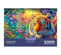 Tigre con una hélice de ADN en el Bosque Puzzle De 1000 Piezas el Rey del Bosque Noches De Puzzle En Familia, Adultos Y Niños 70x50cm/1000pcs