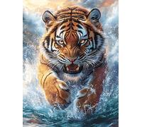 Tigre Corriendo por el Agua Rompecabezas 1000 Piezas Cartón para Expertos Vida Silvestre y Mascotas Actividad Familiar Educativa Hobby Colección Reunión Familiar Juegos Regalo Sorpresa 1000 PCS