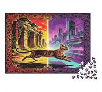 Tigre Corriendo Puzzle de 1000 Piezas Papel Puzzle para Adultos Ciudad Misteriosa Noche Juego de Puzzle 1000 Piezas Relajación Regalo 38x26cm/1000pcs