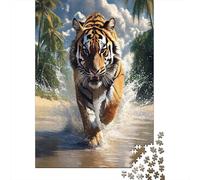 Tigre corriendoEscena de acción de Animales salvajesRompecabezas De 1000 Piezas para Adultos, Juegos De Desafío para Niños, Regalos70x50cm/1000pcs