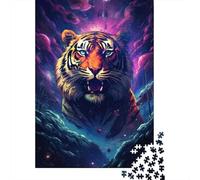 Tigre Cósmico Puzzle de 1000 Piezas Papel Adulto Escena de Fantasía Espacial Puzzle para Adultos decoración Relajante Regalo Familiar 52x38cm/1000pcs