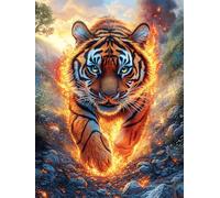 Tigre Dans le Jardin de feu Puzzle 1000 Piezas Cartón Resistente para Parejas Mitos fantásticos Entretenimiento En Casa Relajación Mental Regalo Aniversario 1000 PCS