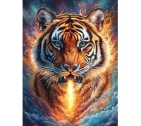 Tigre Dans le Jardin de feu Puzzle 500 Piezas Cartón Grueso para Coleccionistas Mitos Animal Planta Ocio Creativo En Casa Calmar La Mente Pieza Colección Más Vendido 500 PCS