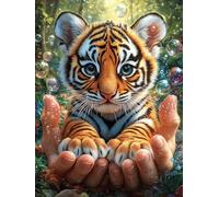 Tigre Dans le Jardin de feu Rompecabezas 1000 Piezas Cartón para Toda La Familia Mitos Animal Planta Tiempo Libre Entretenimiento Sin Pantalla 1000 PCS