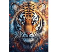 Tigre Dans le Jardin de feu Rompecabezas 300 Piezas Cartón para Expertos Mitos Animal Planta Mejora Atención para Semana Santa Garantía Satisfacción Más Vendido 300 PCS