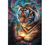Tigre Dans le Jardin Fleuri Puzzle 500 Piezas Cartón Grueso para Adultos Y Adolescentes Animal Planta Ocio Doméstico Terapia Relajación Mejor Valorado Idea De Regalo 500 PCS