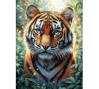 Tigre Dans le Jardin Fleuri Rompecabezas 500 Piezas Cartón para Principiantes Mitos Cuento de Hadas Juego Familiar Ejercita La Mente Garantía Reposición Piezas 500 PCS