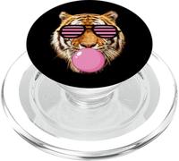 Tigre de Goma Rosa a Rayas Lindo Tigre con Gafas PopSockets PopGrip para MagSafe